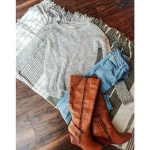 Hollister Grey Knit Sweater